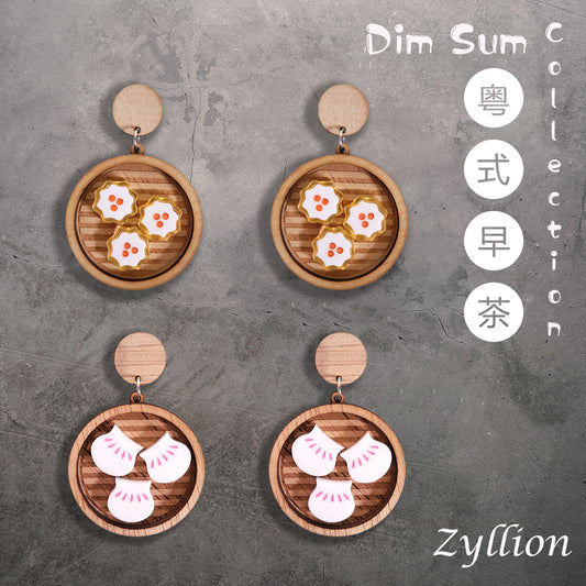 Dim Sum Dangle Sterling Silver Earrings