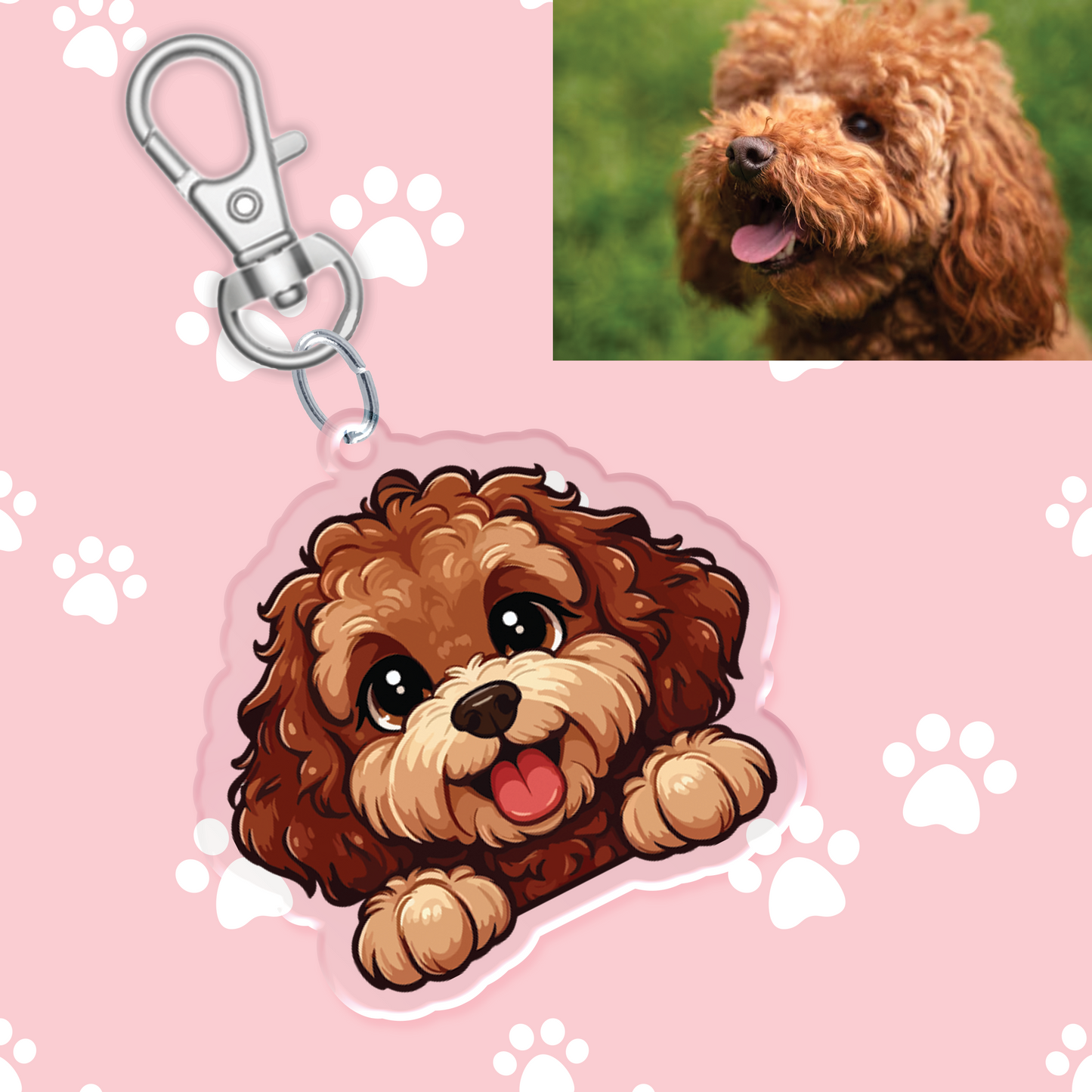 Brown Cavoodle Acrylic Keychain