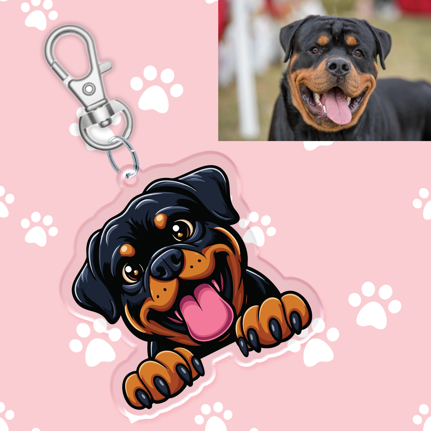Rottweiler Acrylic Keychain