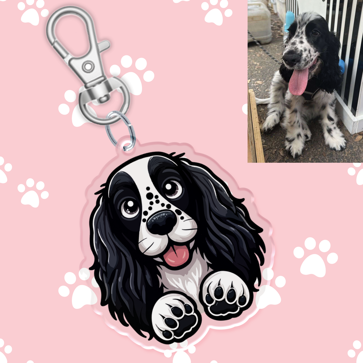 English Springer Spaniel Acrylic Keychain