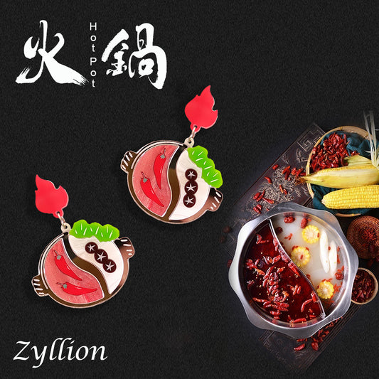 Hot Pot Dangle Sterling Silver Earrings