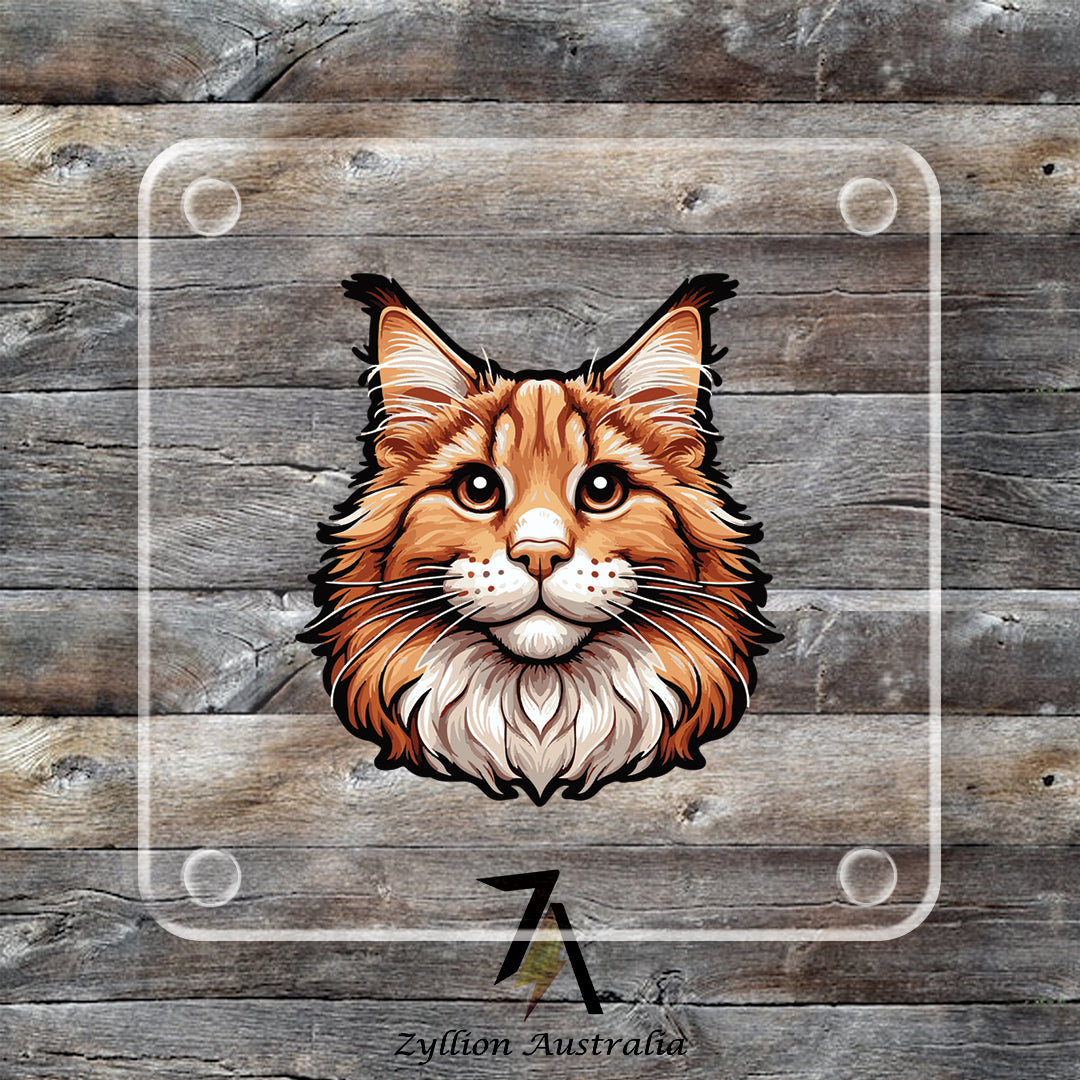 Maine Coon Cat Acrylic Coaster