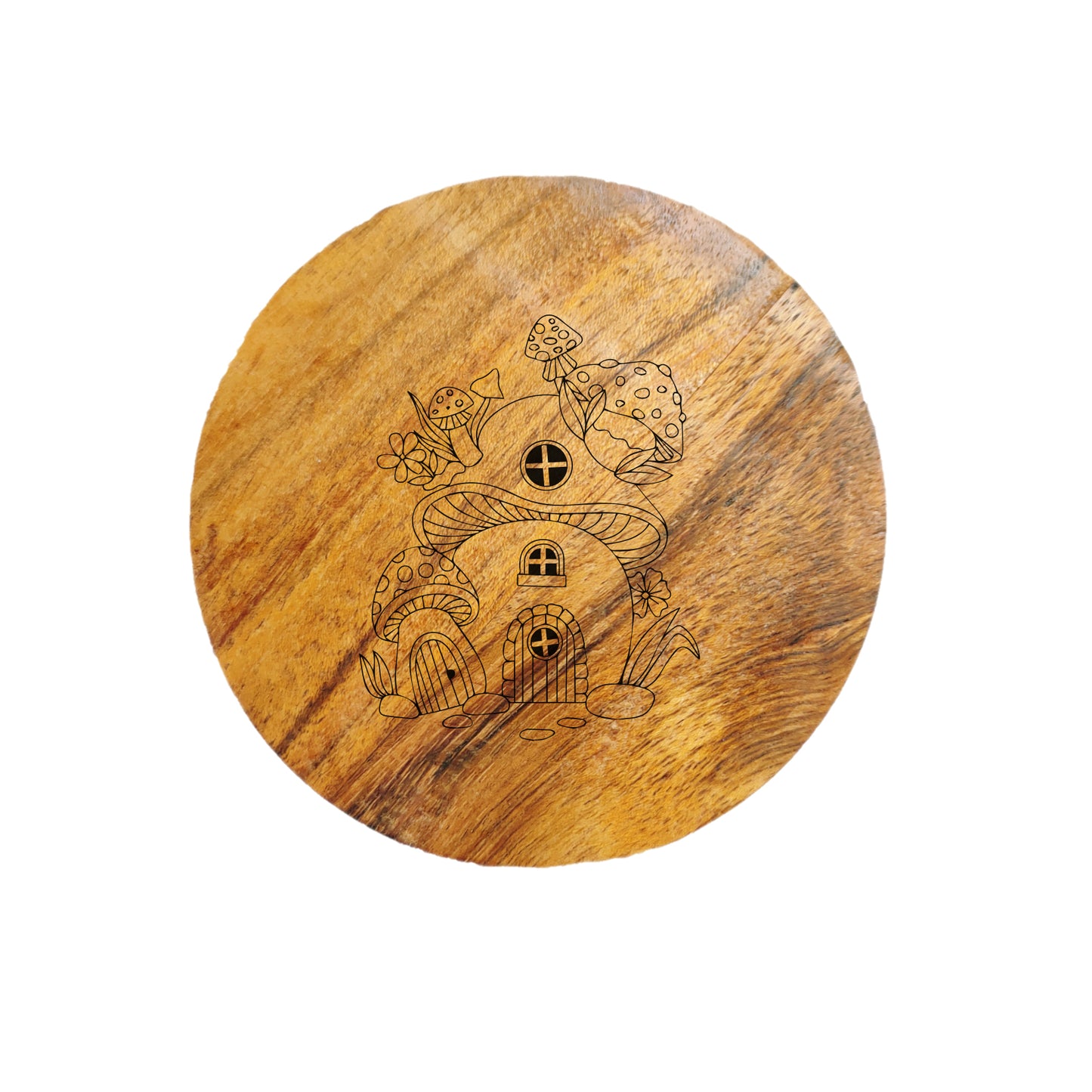 Mushroom House Acacia Wood Coaster