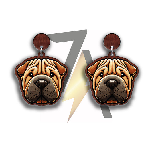 Shar Pei Dangle Earrings