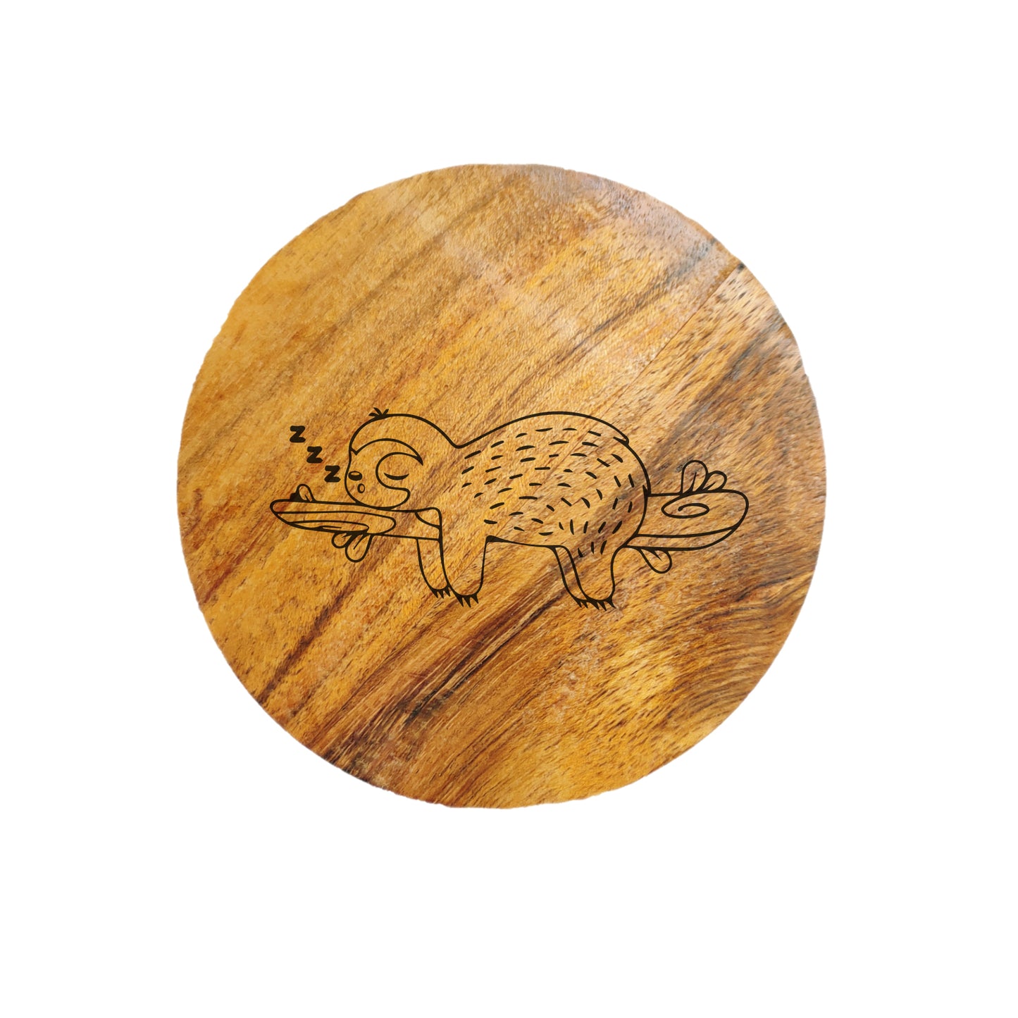 Sleepy Sloth Acacia Wood Coaster