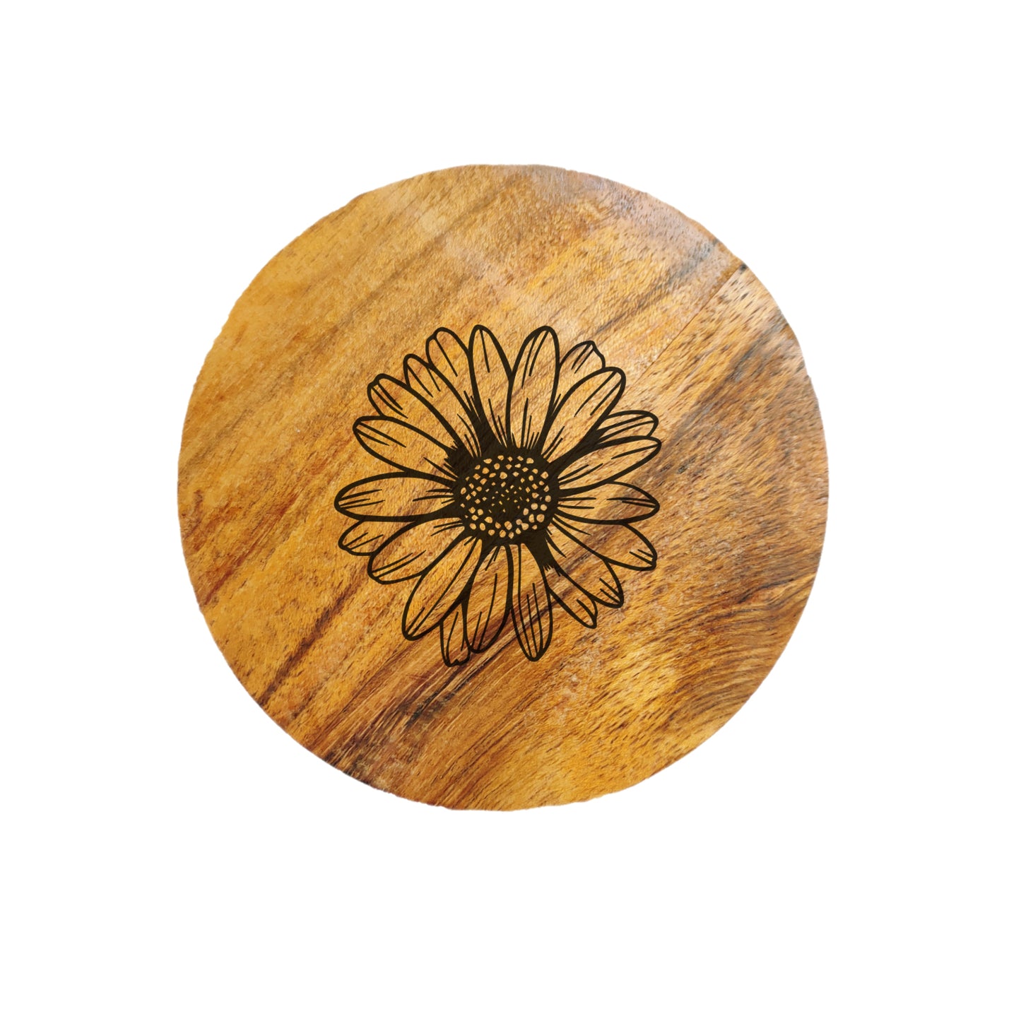 Sunflower Acacia Wood Coaster - Zyllion