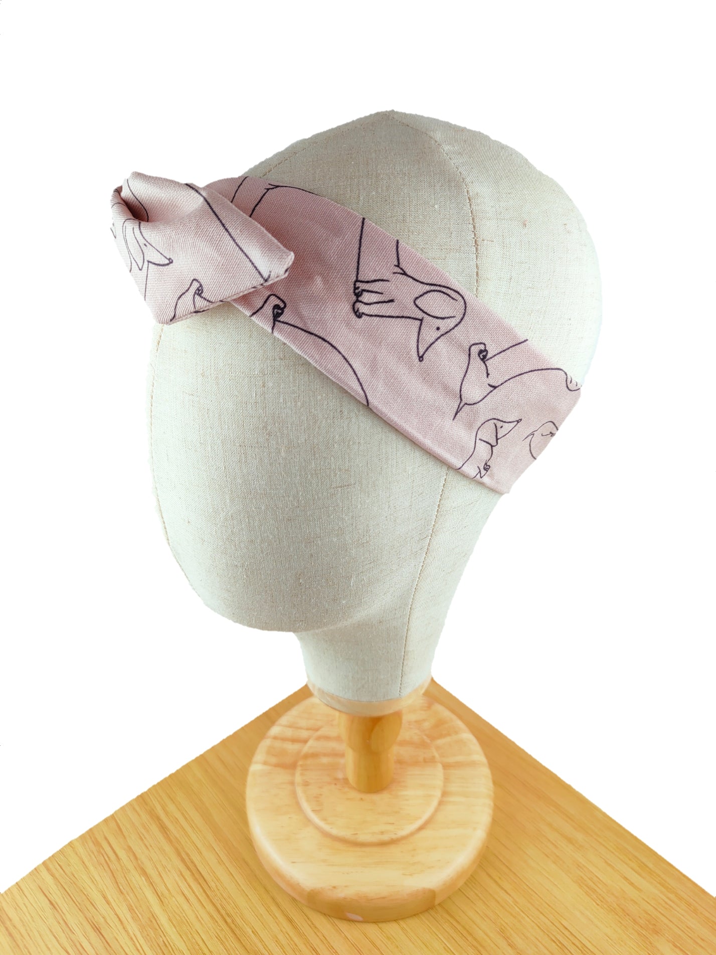 Sausage Dog Pale Pink Wired Headband