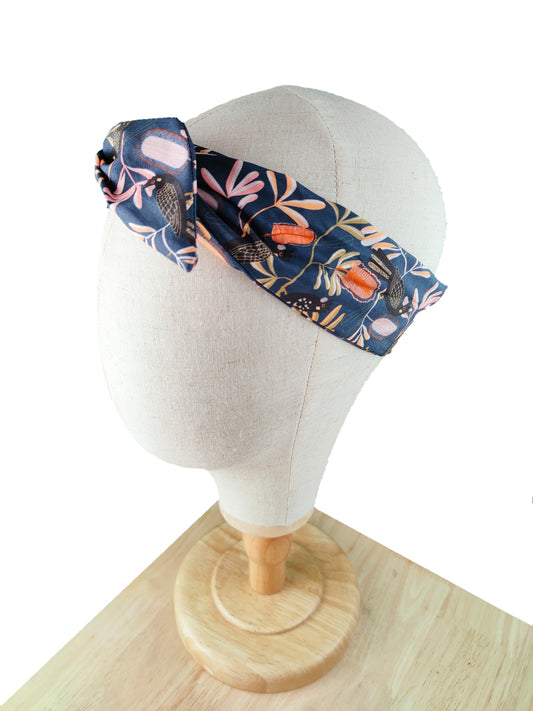 Gold Black Cockatoo Wired Headband
