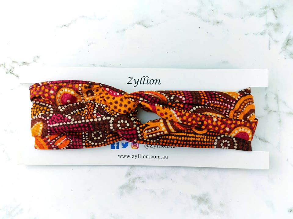 Orange Australian Art Wired Headband