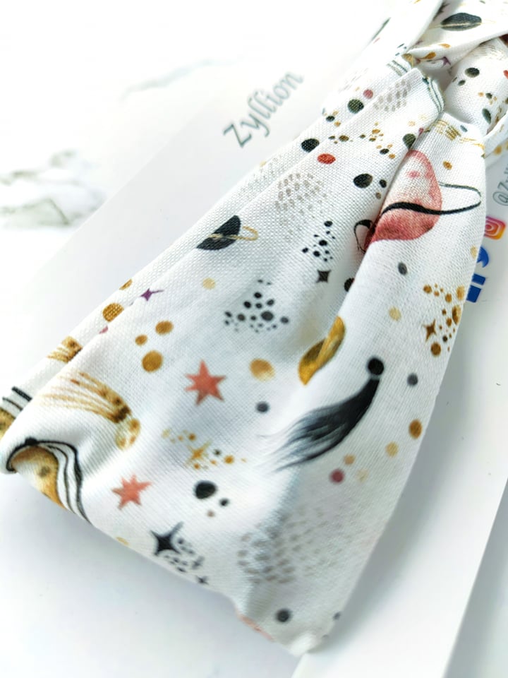 White Galaxy Wired Headband