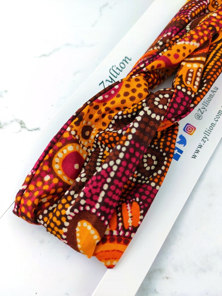 Orange Australian Art Wired Headband
