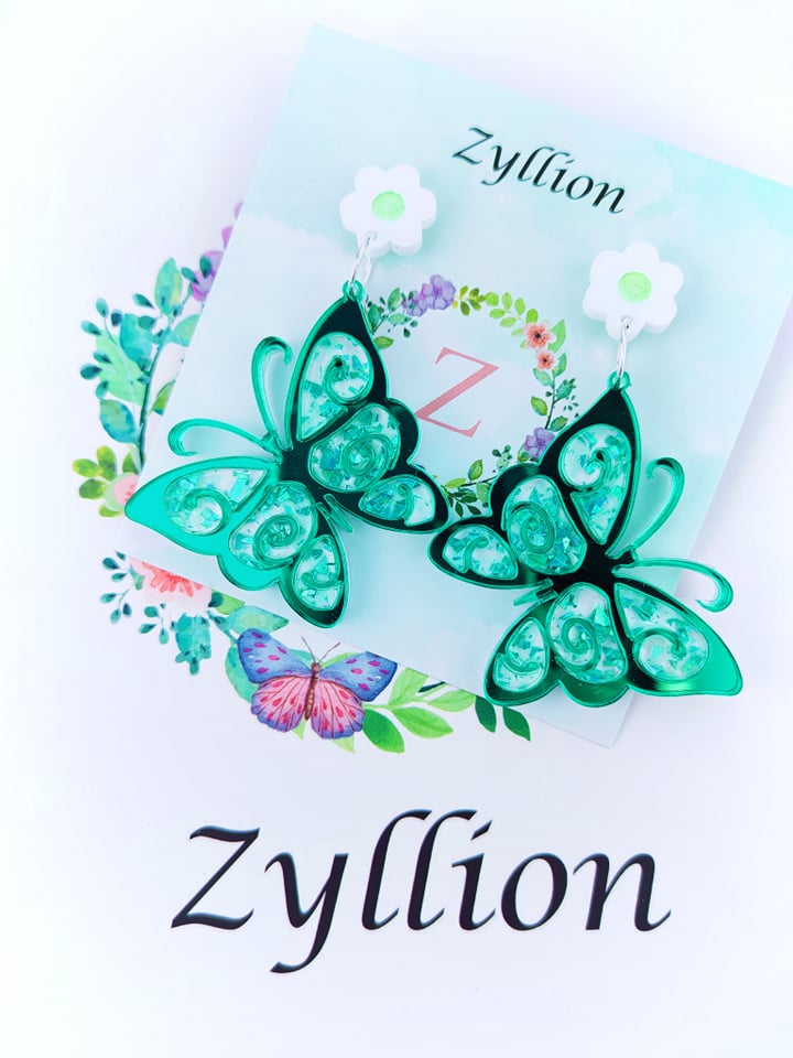 Butterfly Dangle Sterling Silver Earrings