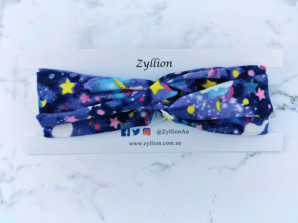 Blue Unicorn Wired Headband