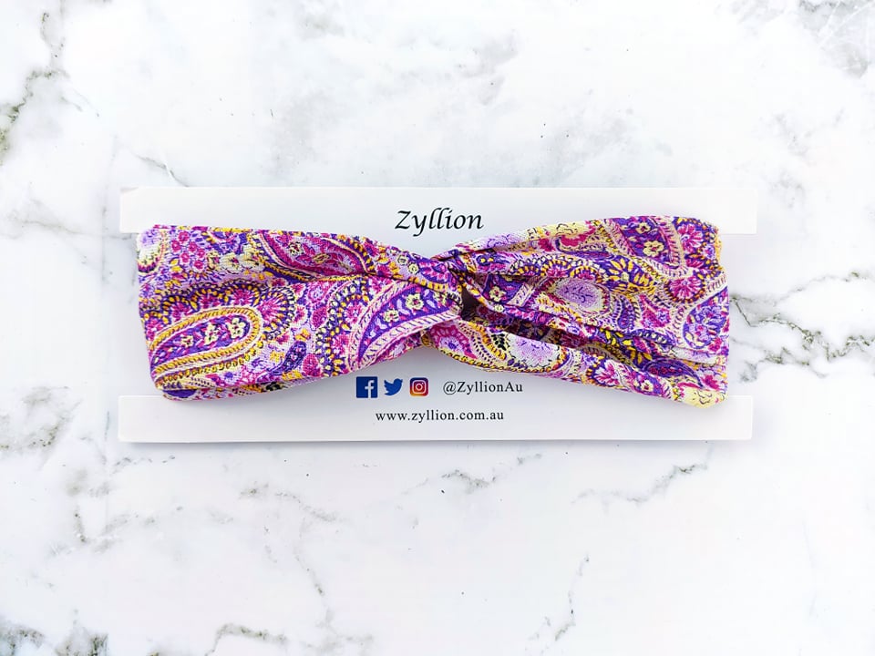 Purple feather shape Wired Headband