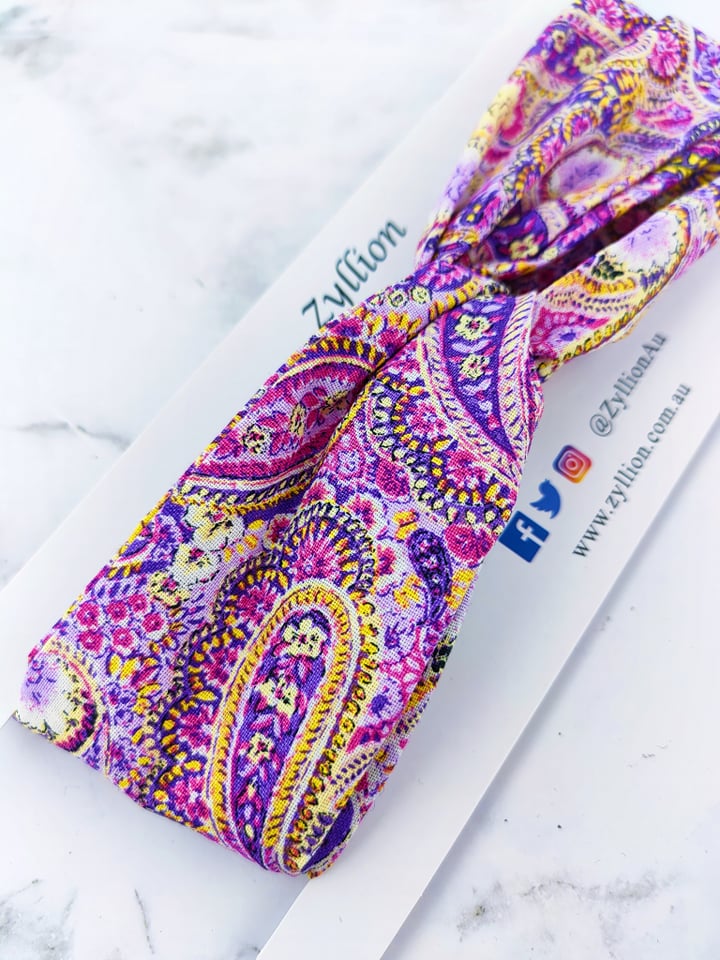 Purple feather shape Wired Headband