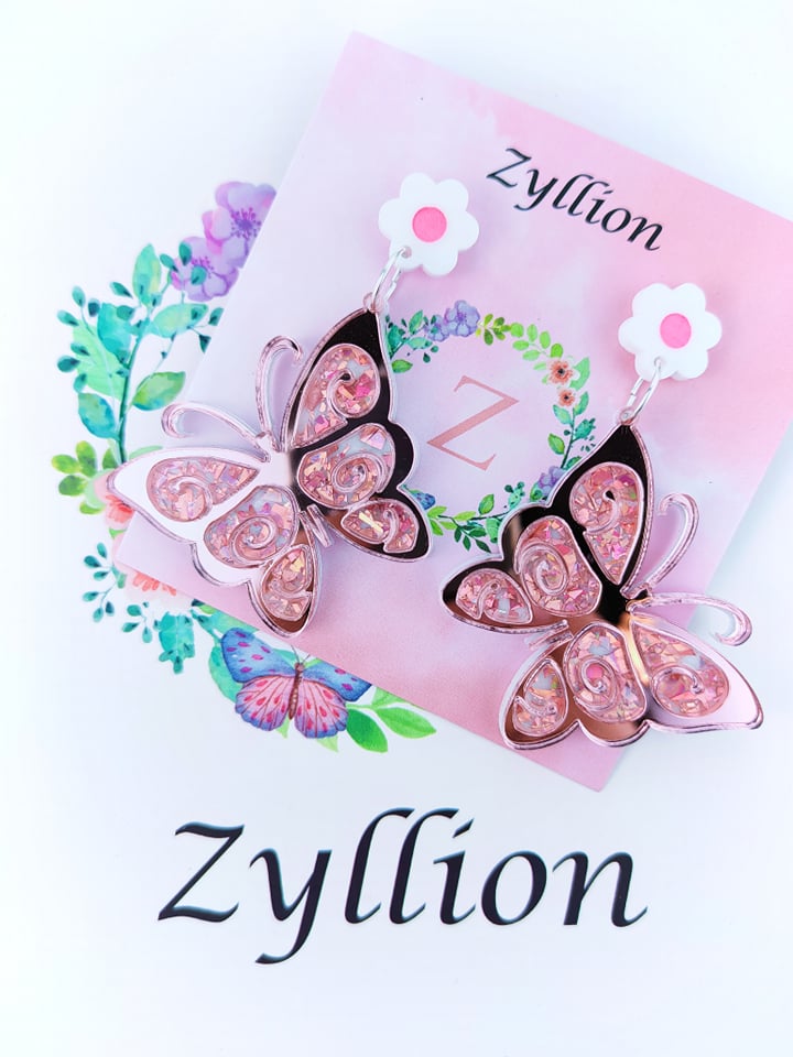 Butterfly Dangle Sterling Silver Earrings