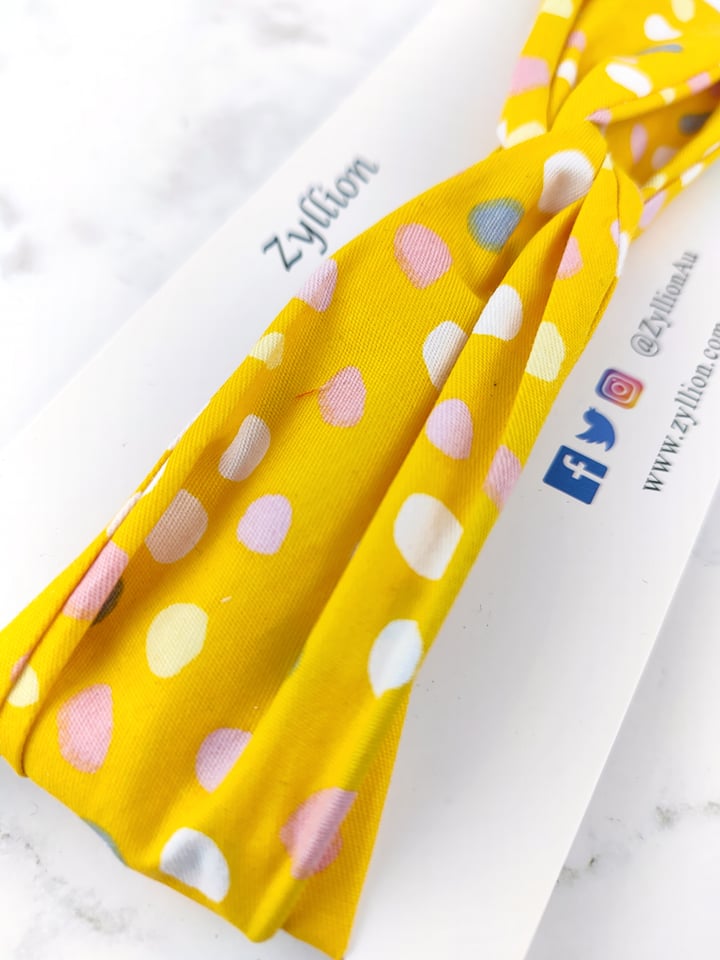 Yellow dot dot dot Wired Headband