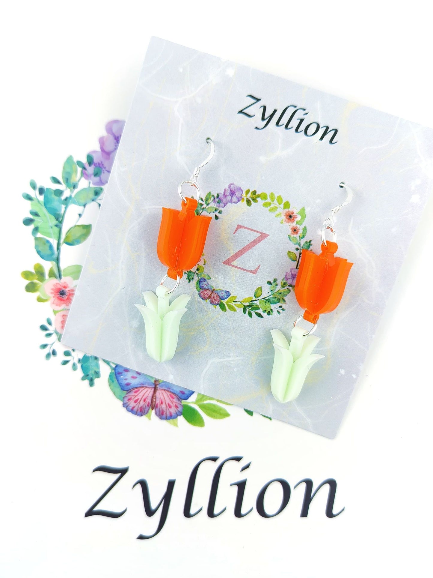 3D tulip acrylic earring