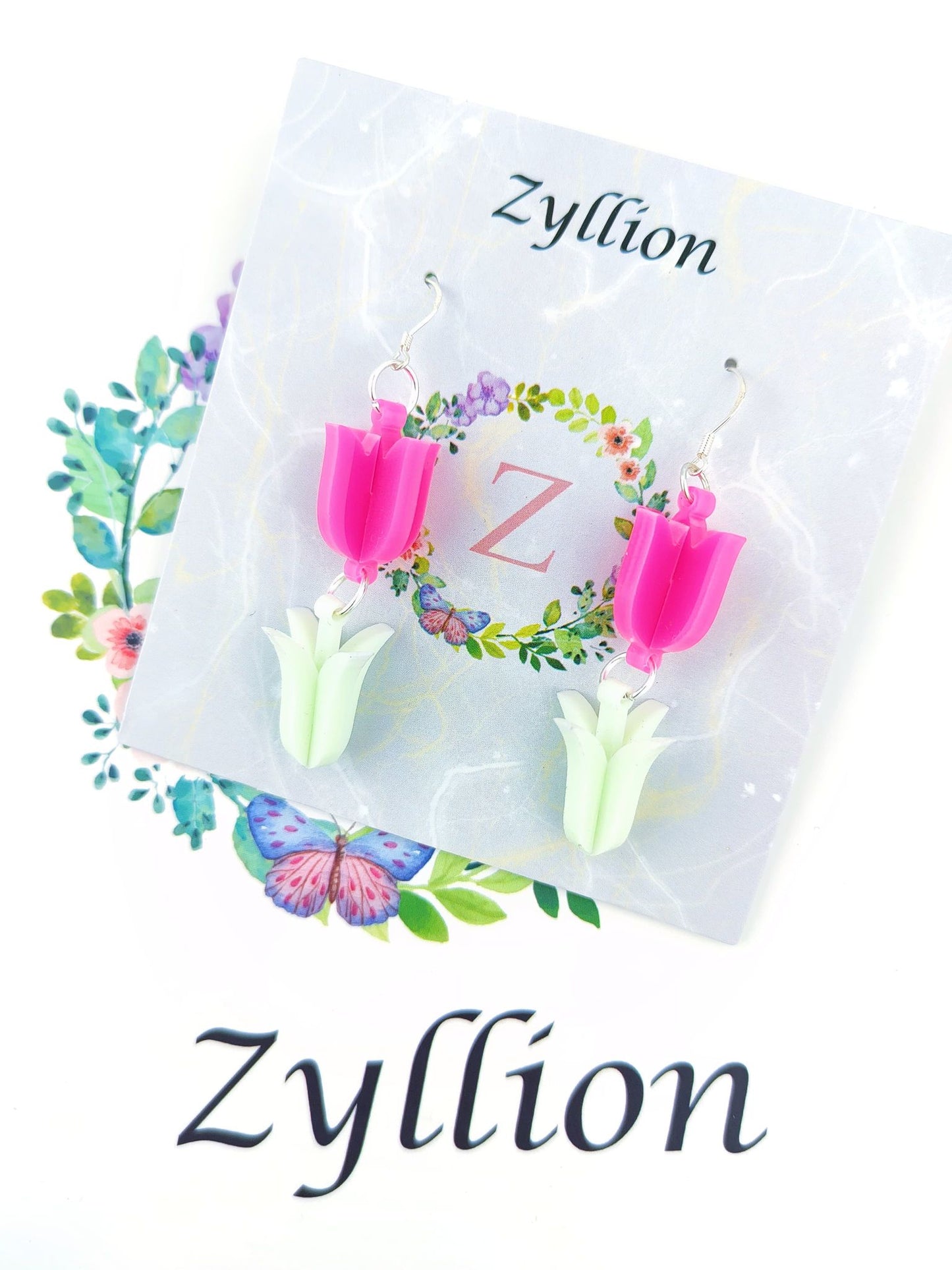 3D tulip acrylic earring