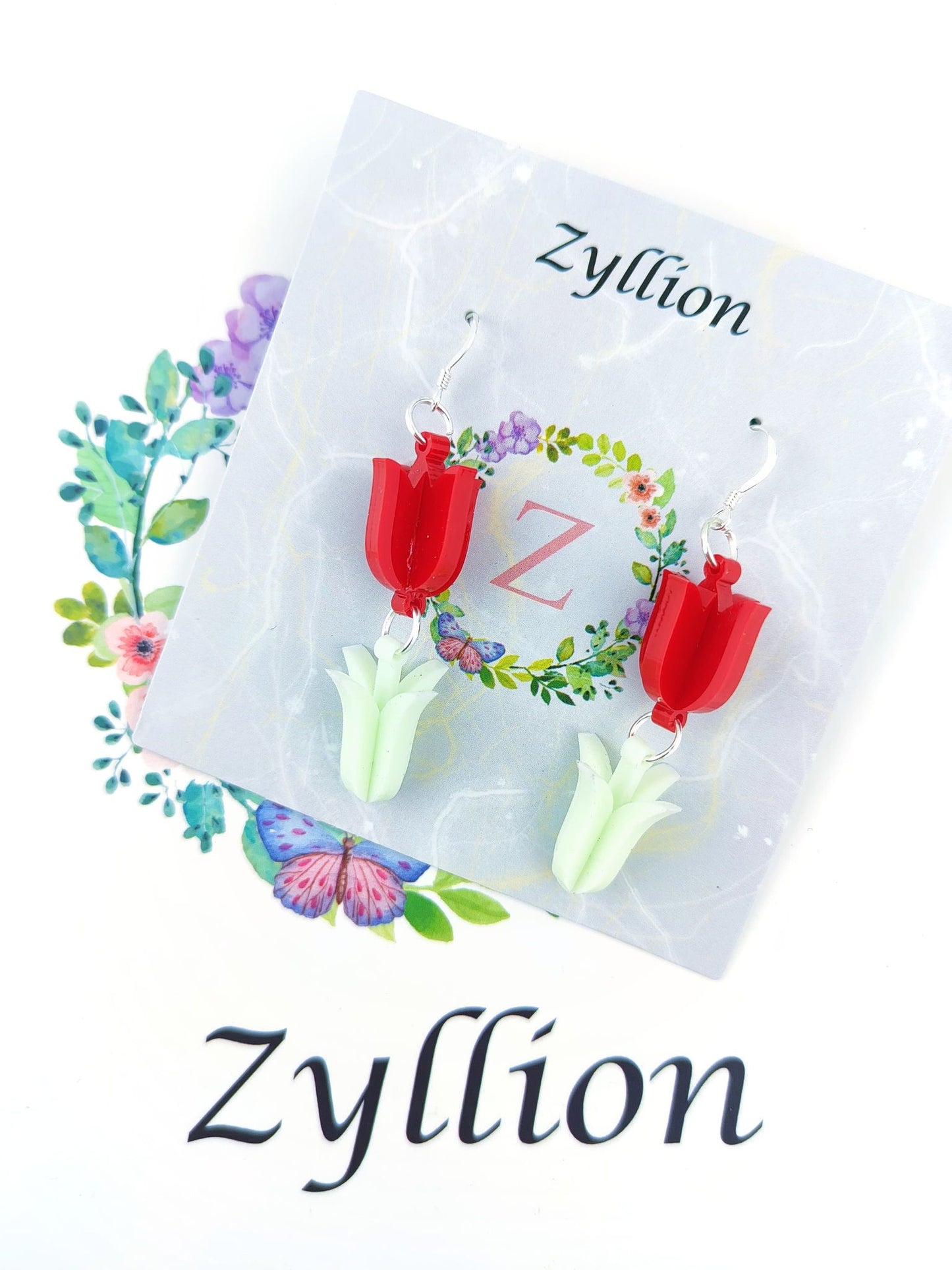 3D tulip acrylic earring