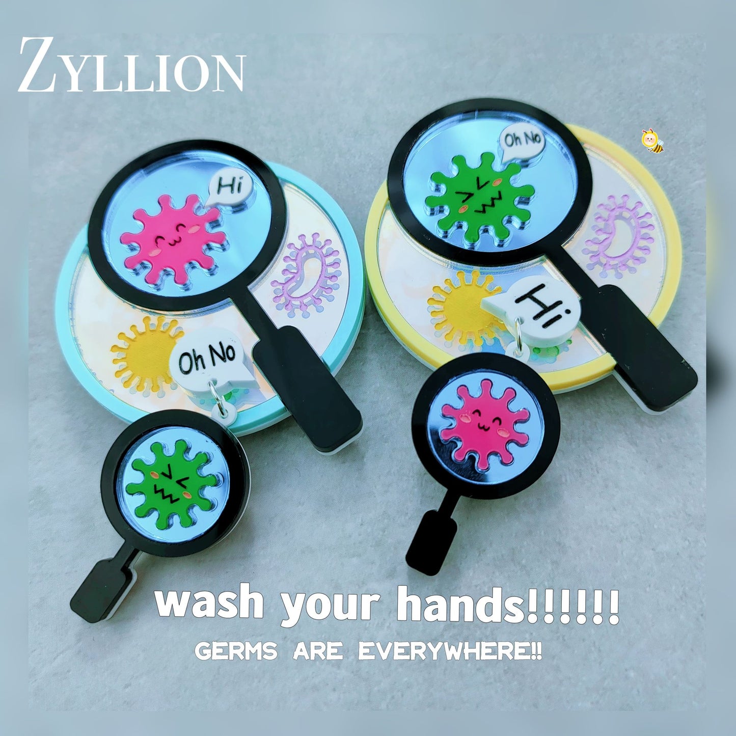 Petri dish with magnifying glass Brooch