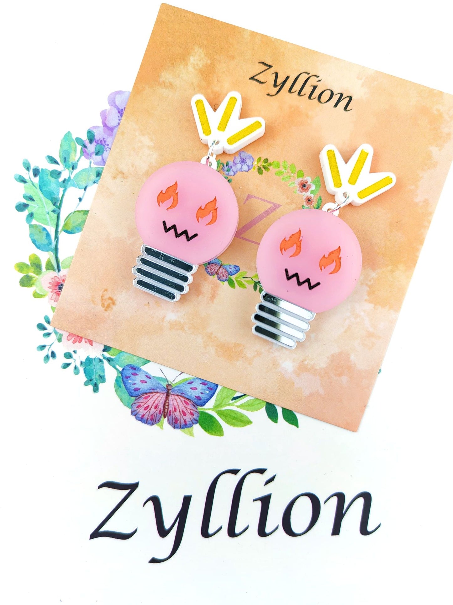 Emotional Light Bulb Dangle Sterling Silver Earrings