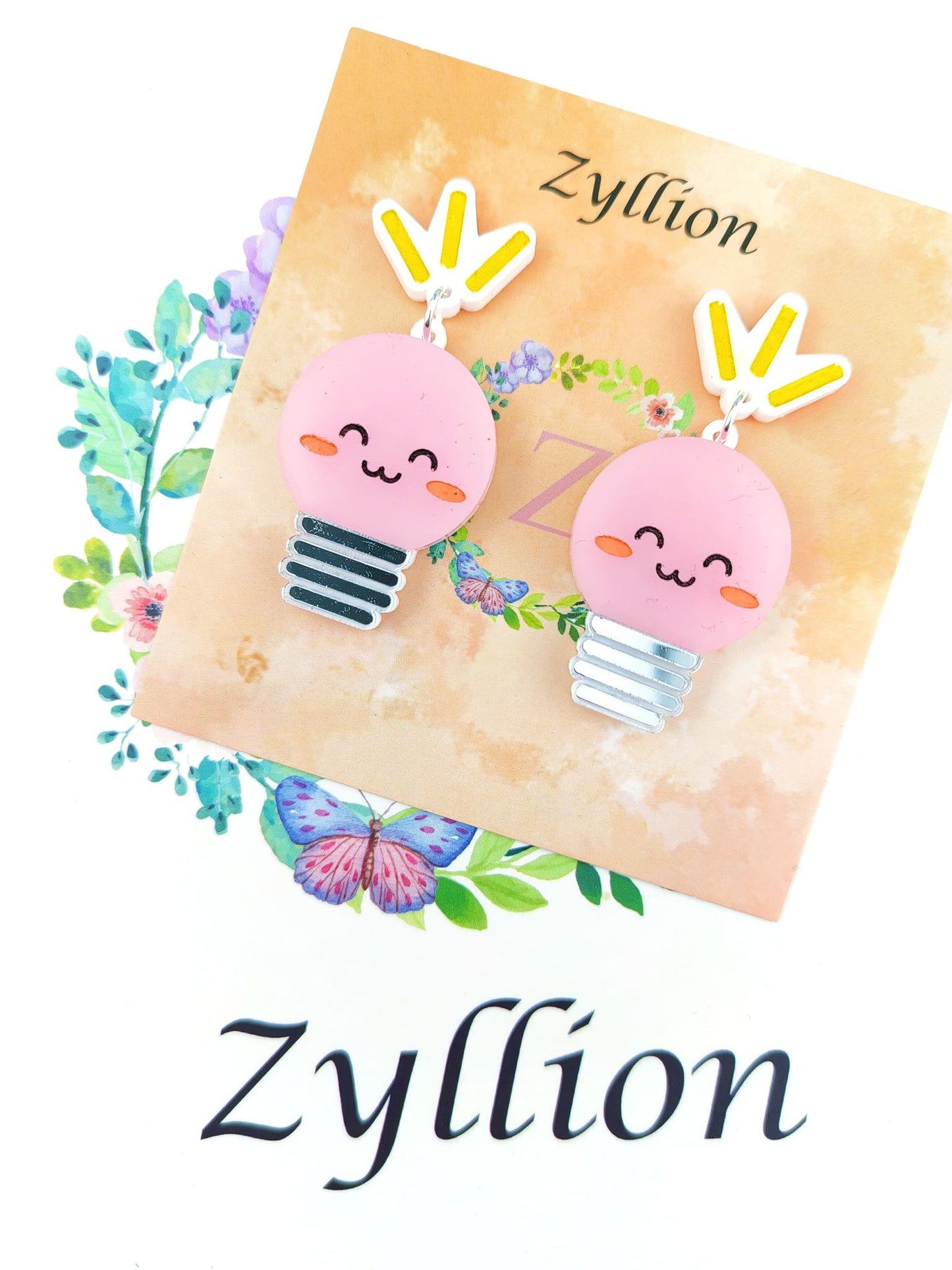 Emotional Light Bulb Dangle Sterling Silver Earrings