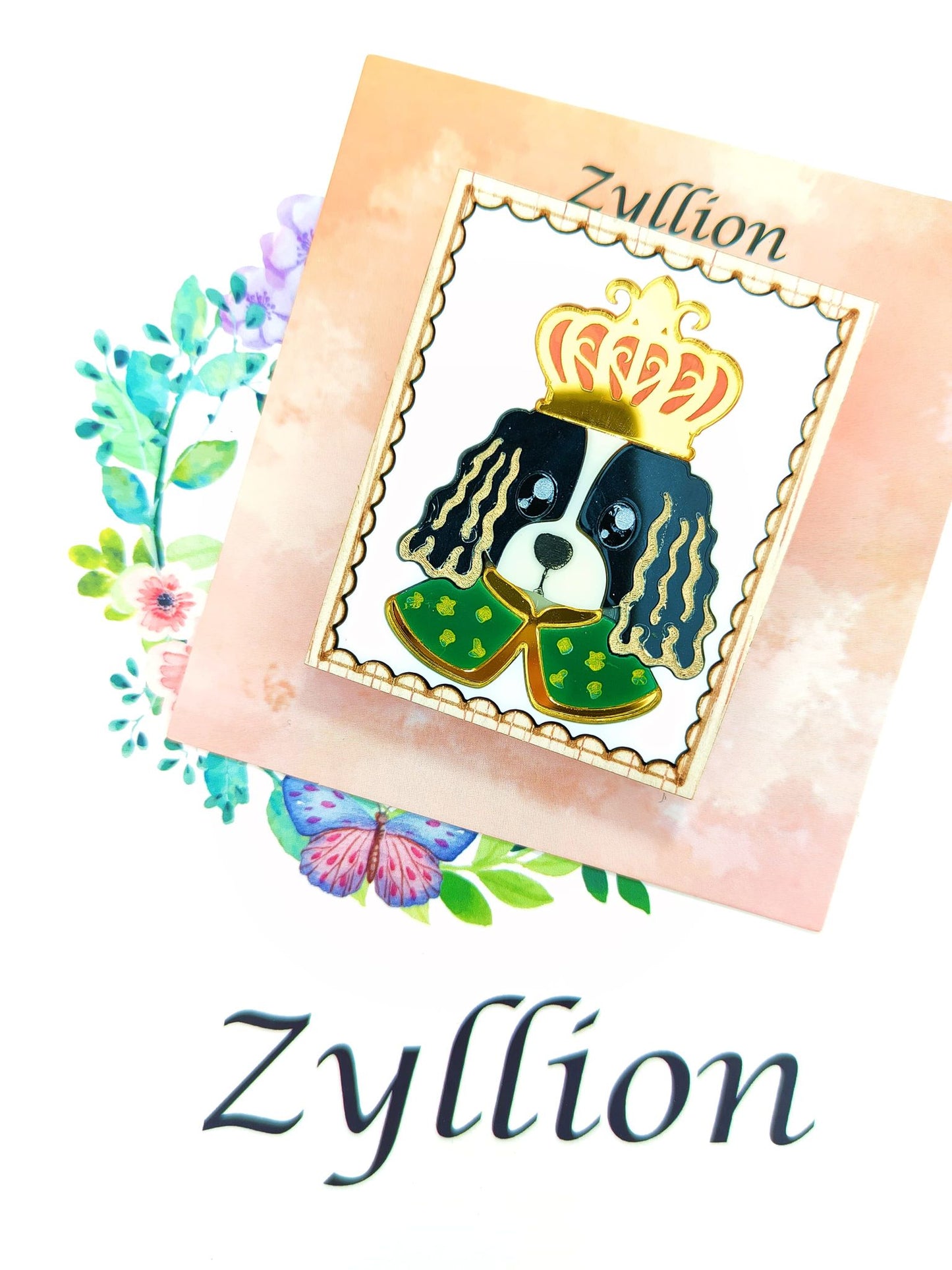 Cavalier Dog Brooch