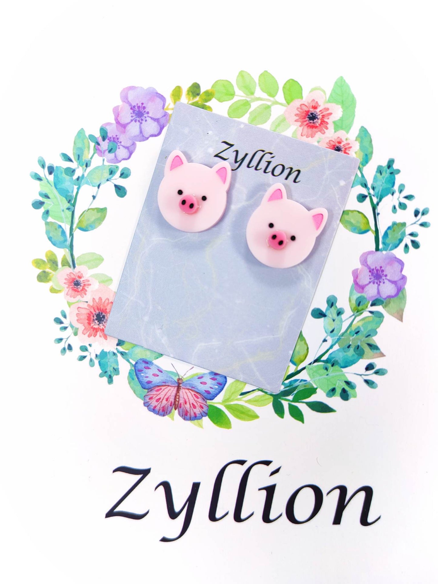 Little piggy Mini drop Dangle Sterling Silver Earrings