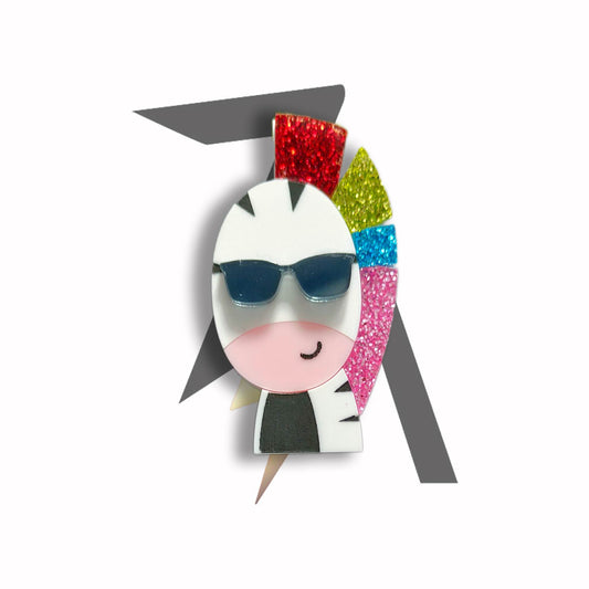 The rock and roll zebra head Brooch