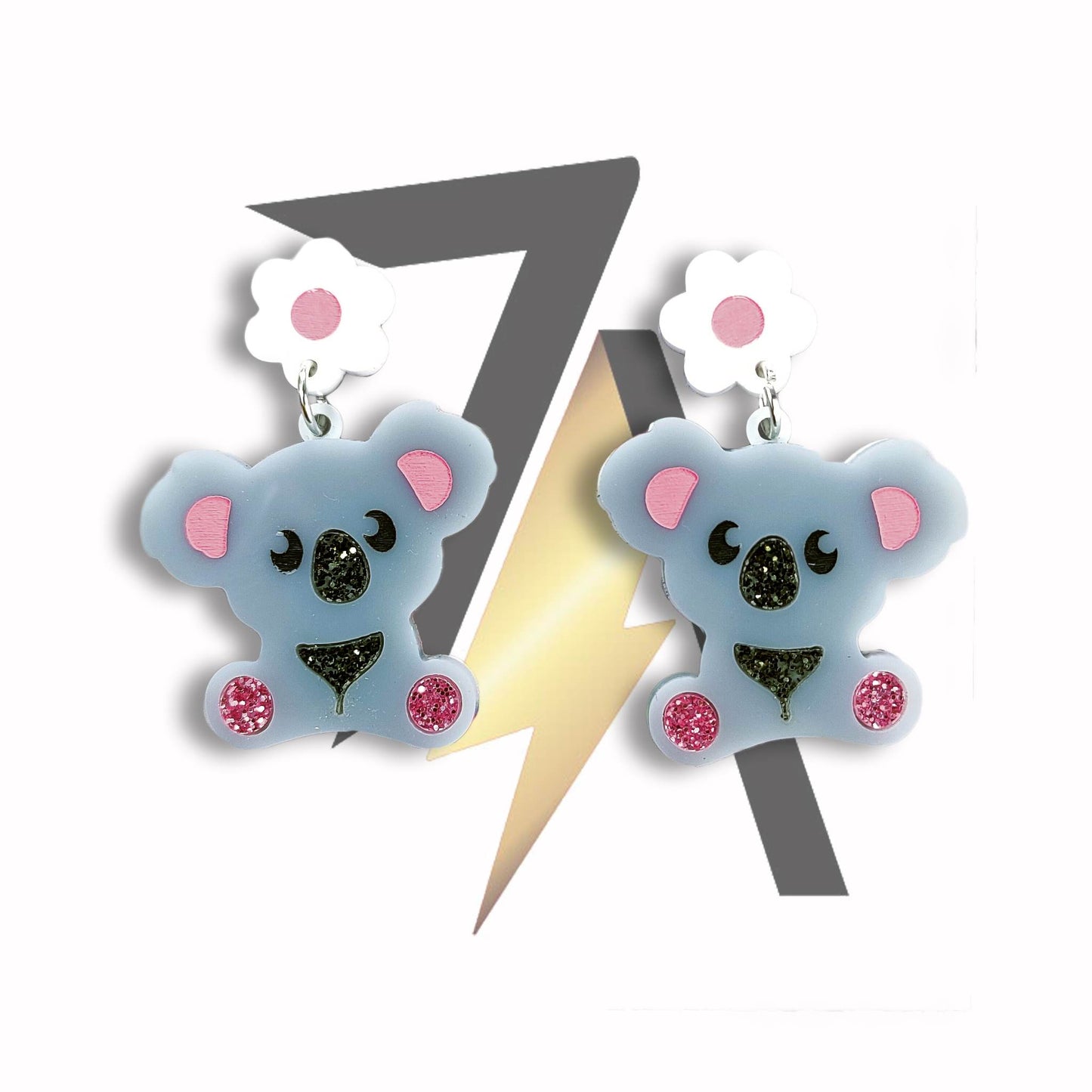 The baby koala cutie Dangle Sterling Silver Earrings