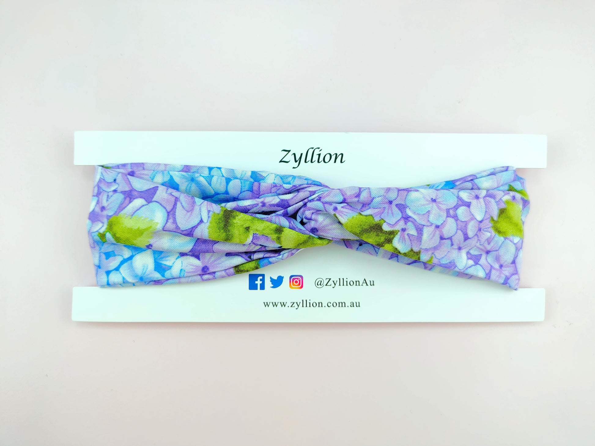 Purple & Blue Flower Wired Headband
