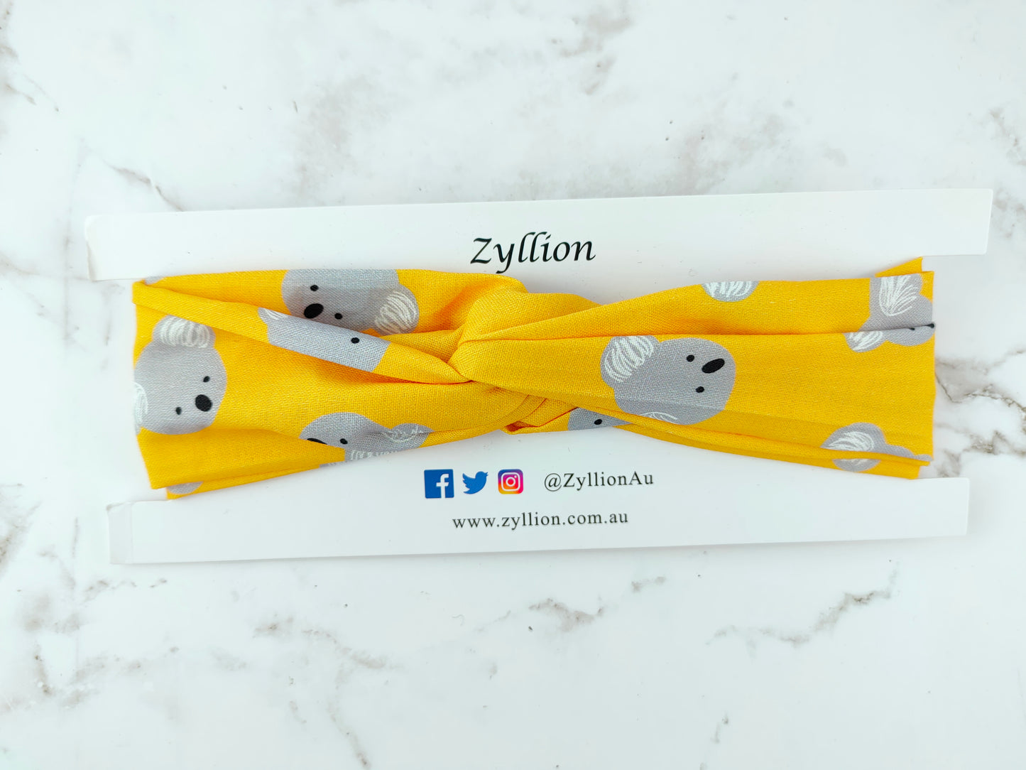 Koala Yellow Wired Headband
