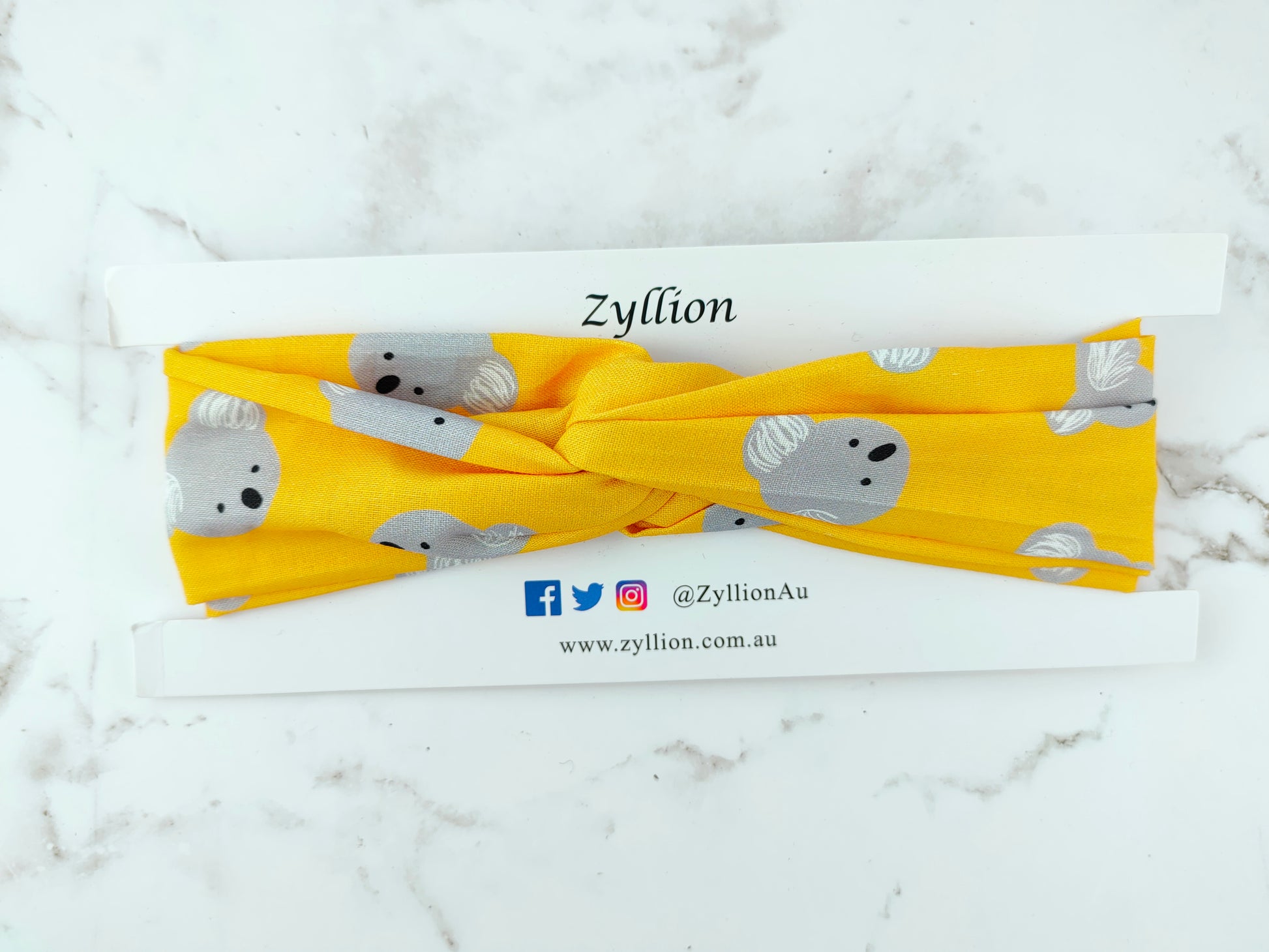 Koala Yellow Wired Headband