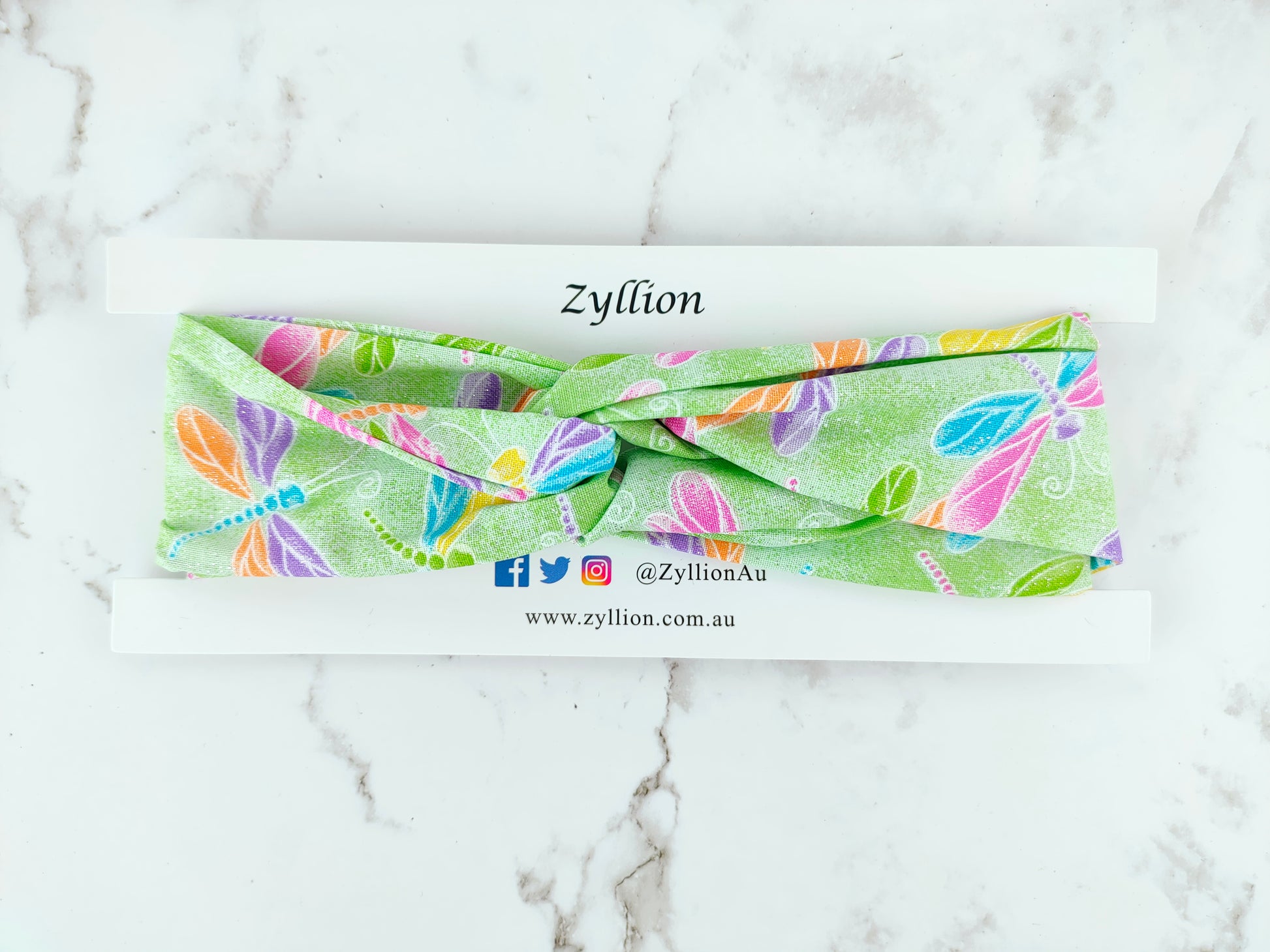 Dragonfly Green Wired Headband