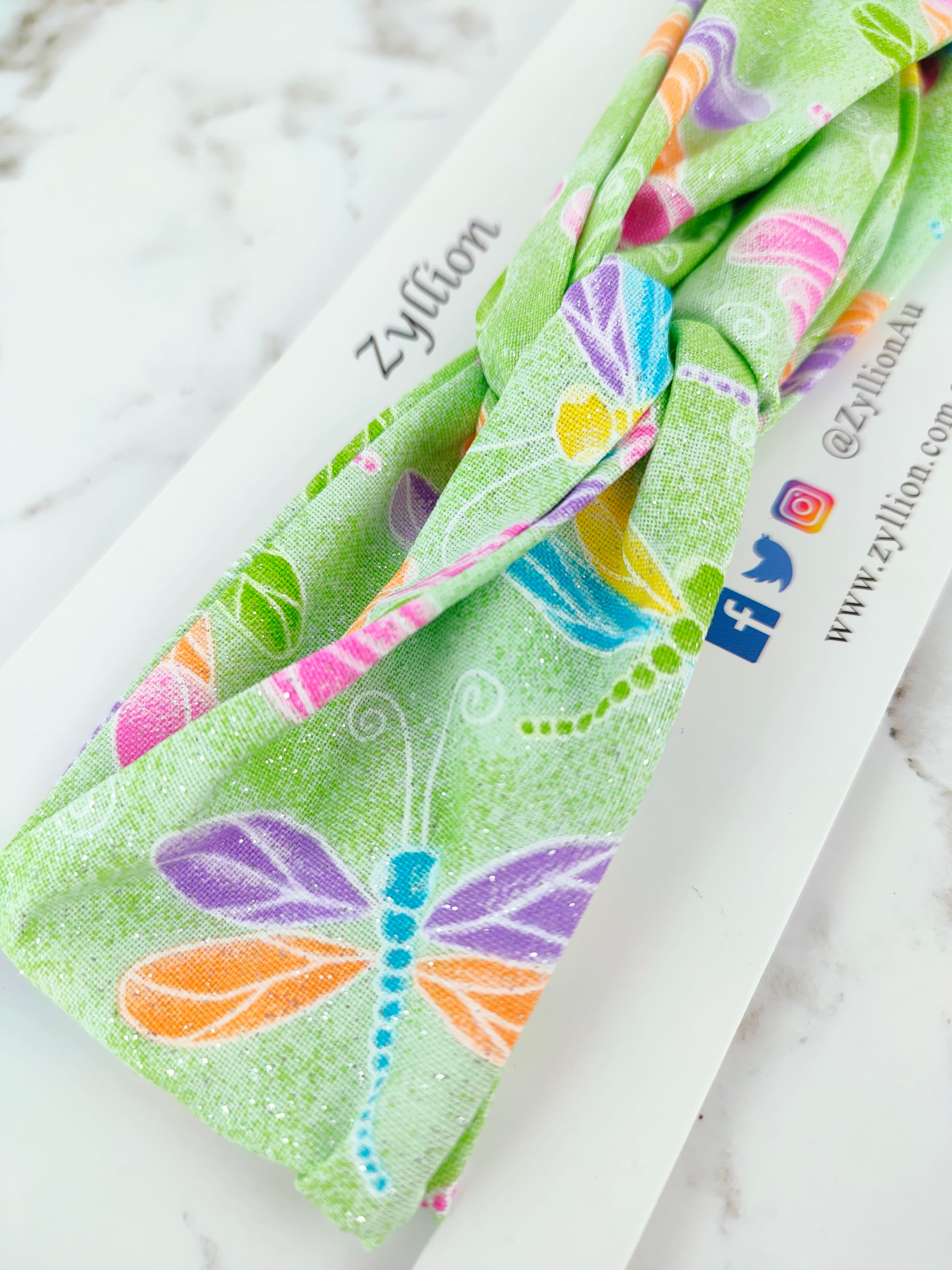 Dragonfly Green Wired Headband