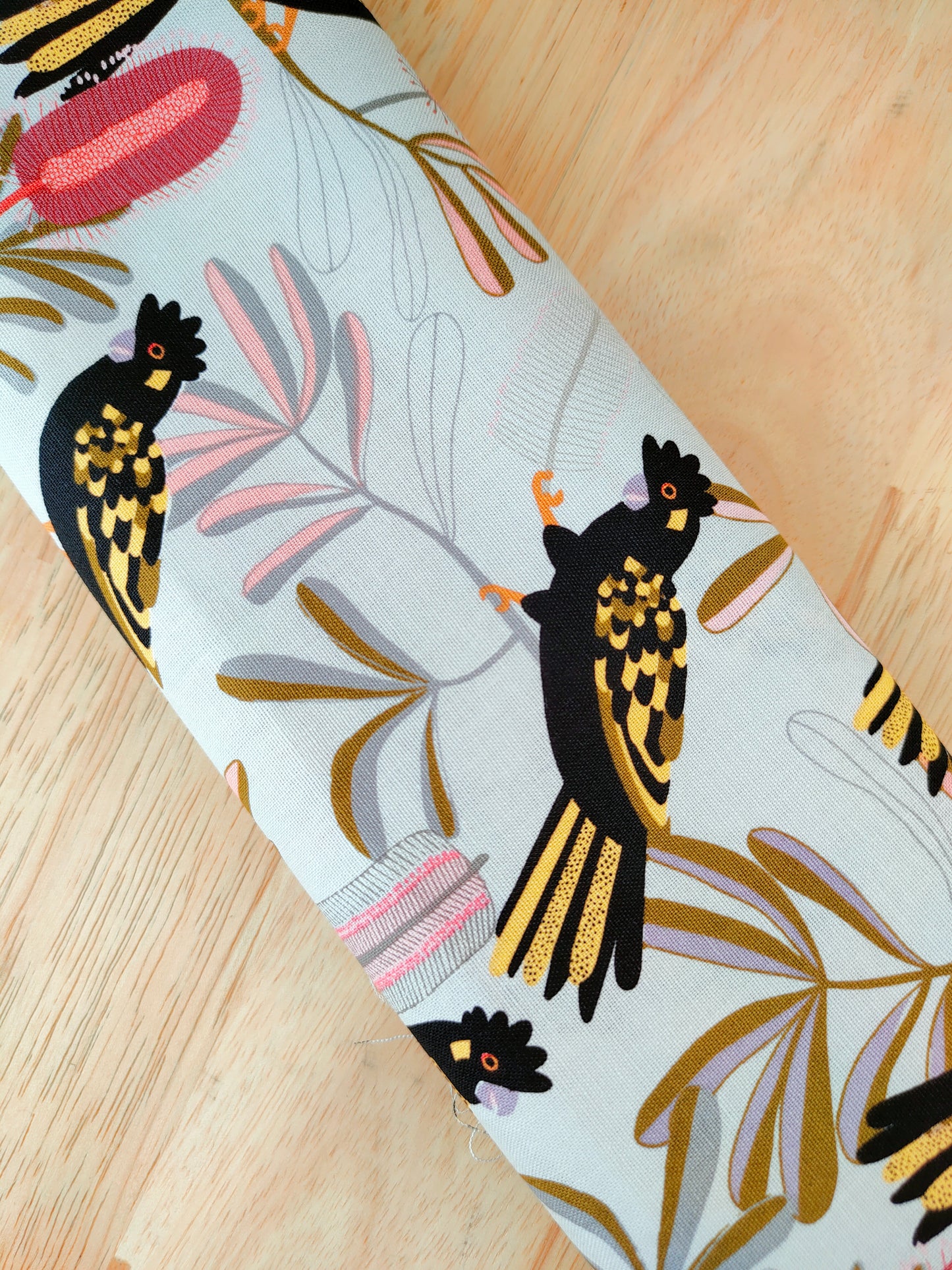 Gold Black Cockatoo White Wired Headband
