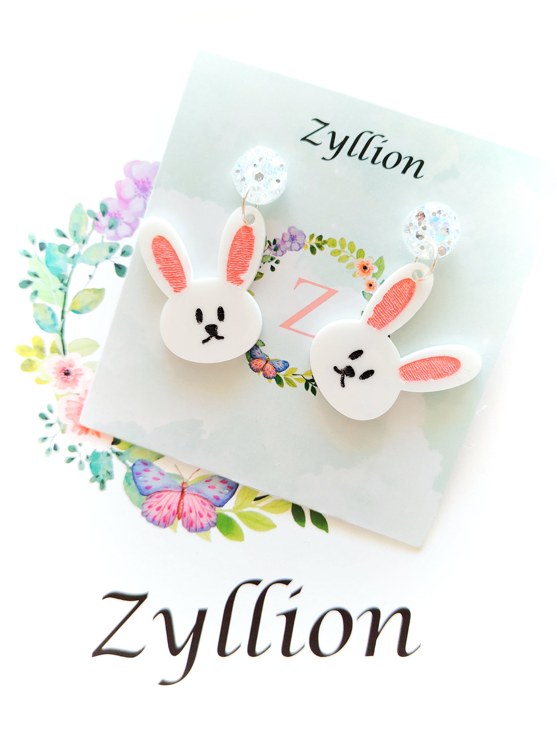 Bunny Dangle Sterling Silver Earrings