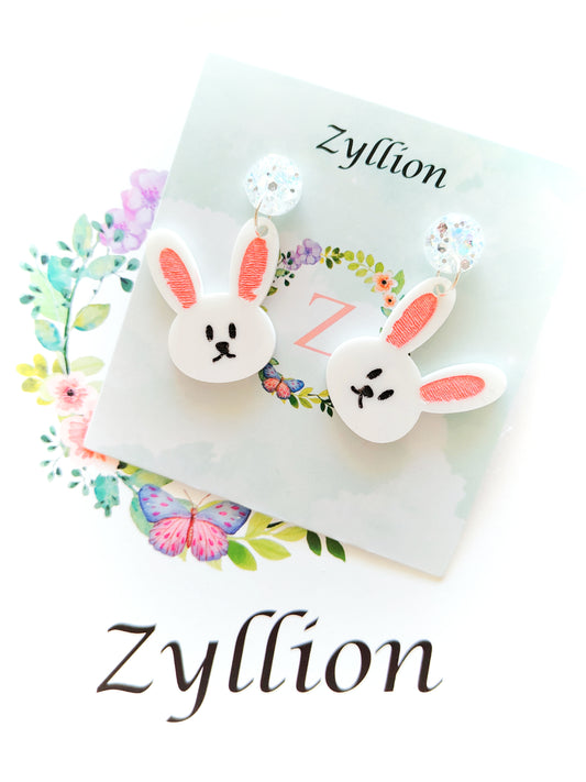 Bunny Dangle Sterling Silver Earrings