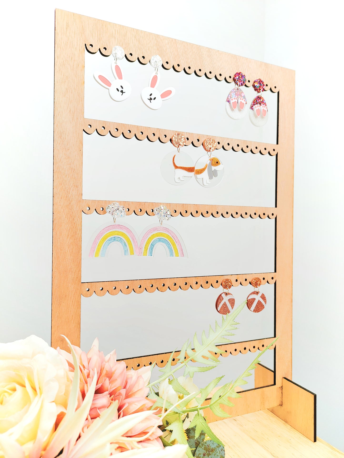Wooden Earring Stand