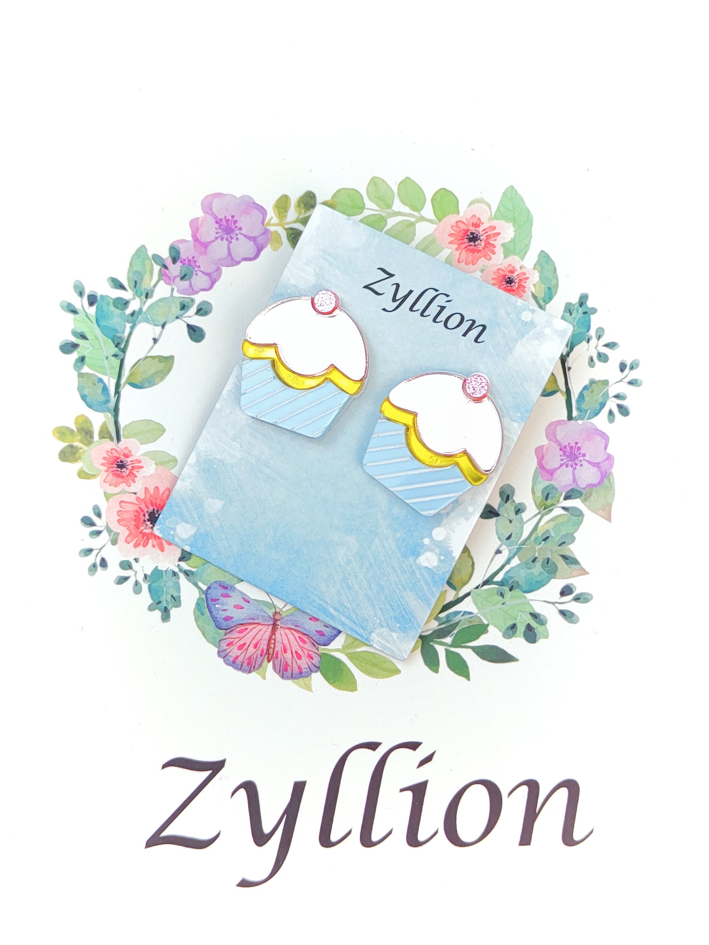 Cupcake Mega Studs Sterling Silver Earrings