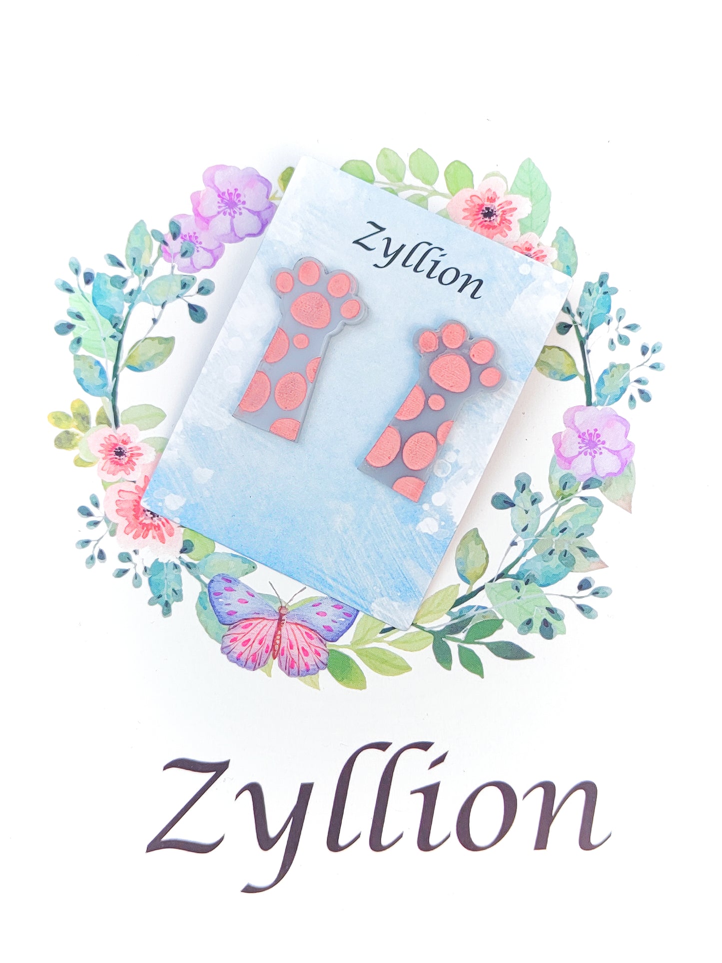 Cat Paw Mega Studs Sterling Silver Earrings