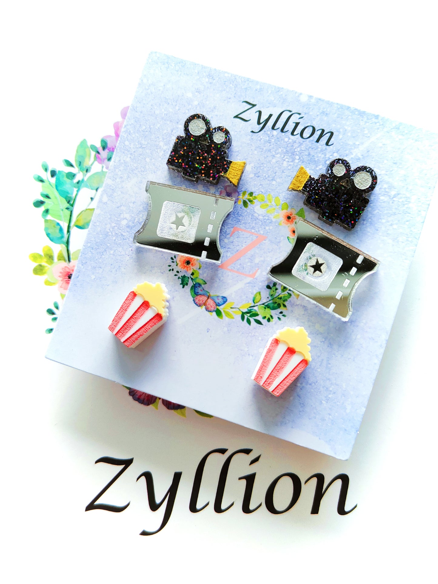 Cinema Studs Sterling Silver Earring