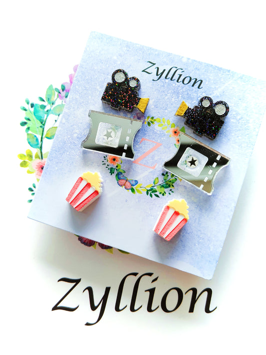 Cinema Studs Sterling Silver Earring