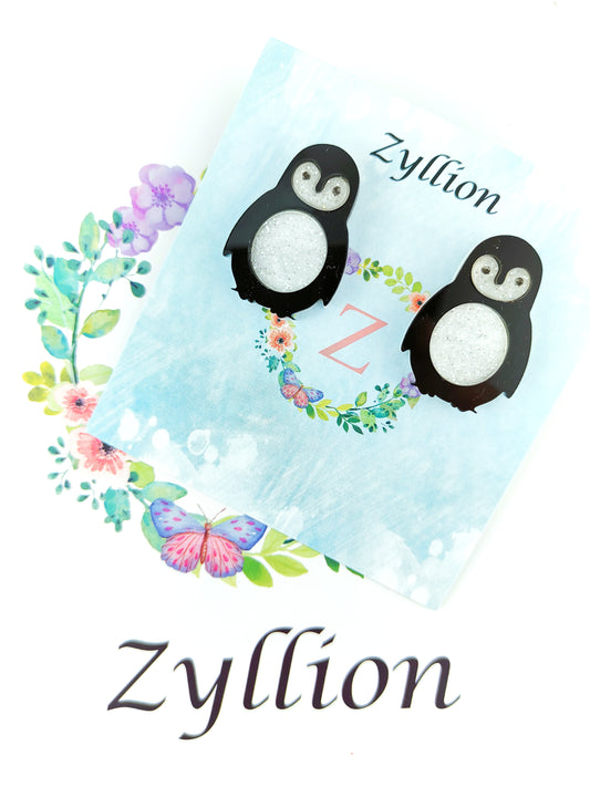 Penguin Studs Sterling Silver Earrings