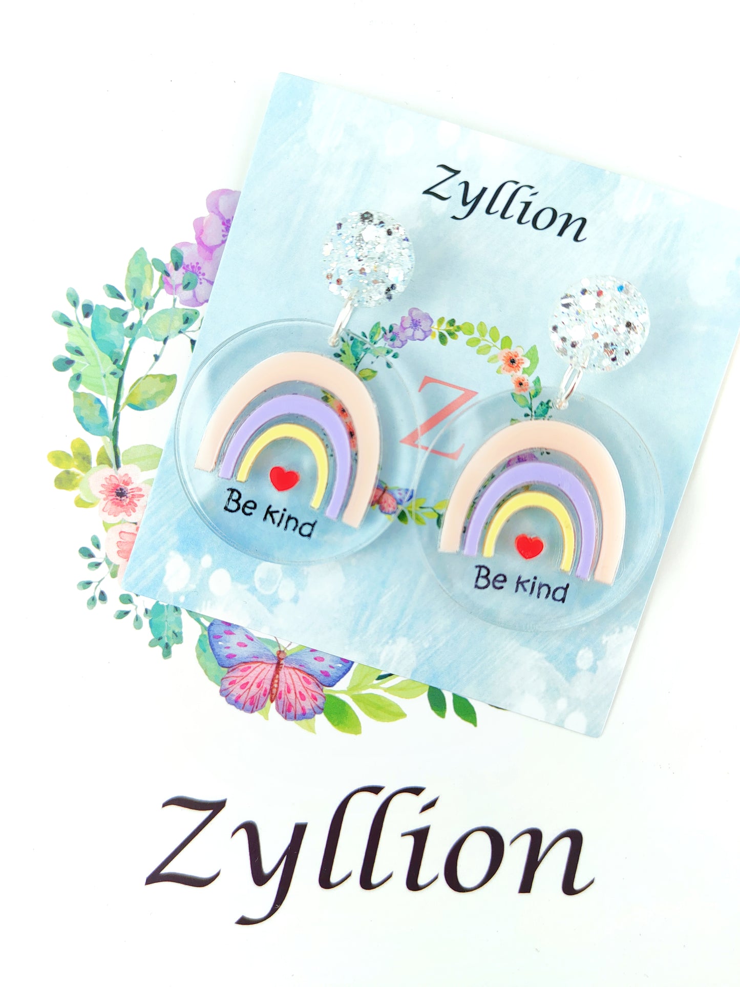 Be Kind Dangle Sterling Silver Earrings