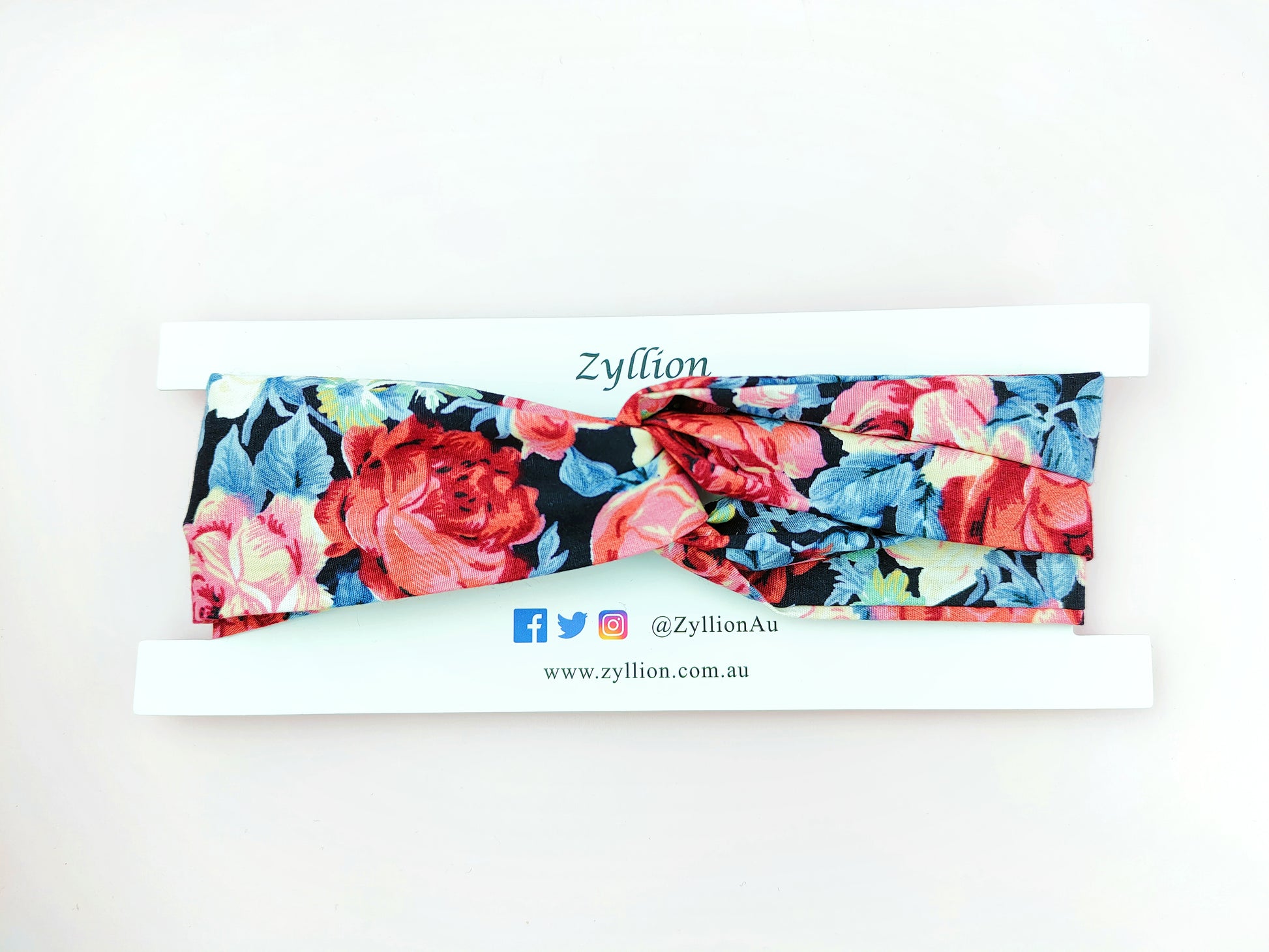 Black Rose Flower Wired Headband