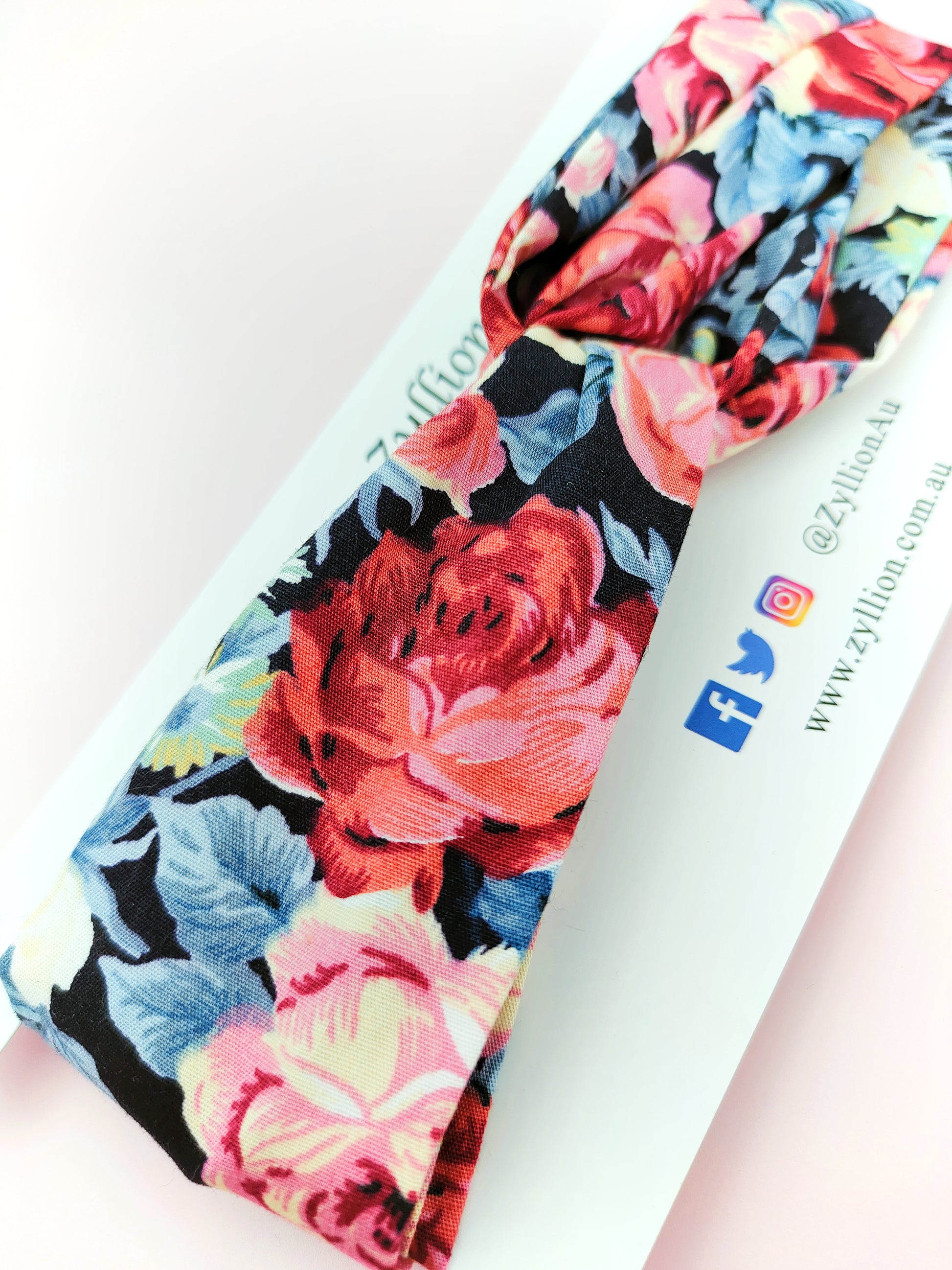 Black Rose Flower Wired Headband