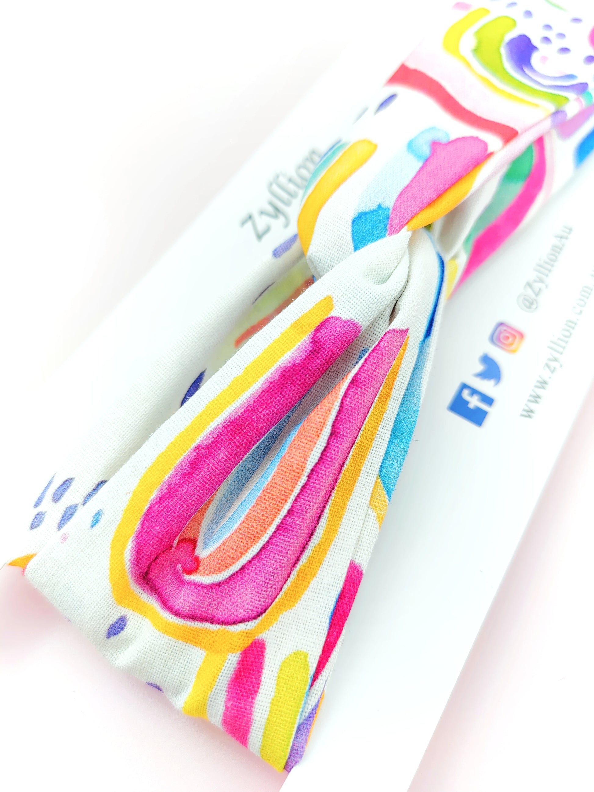 Abstract Shape Rainbow Wired Headband