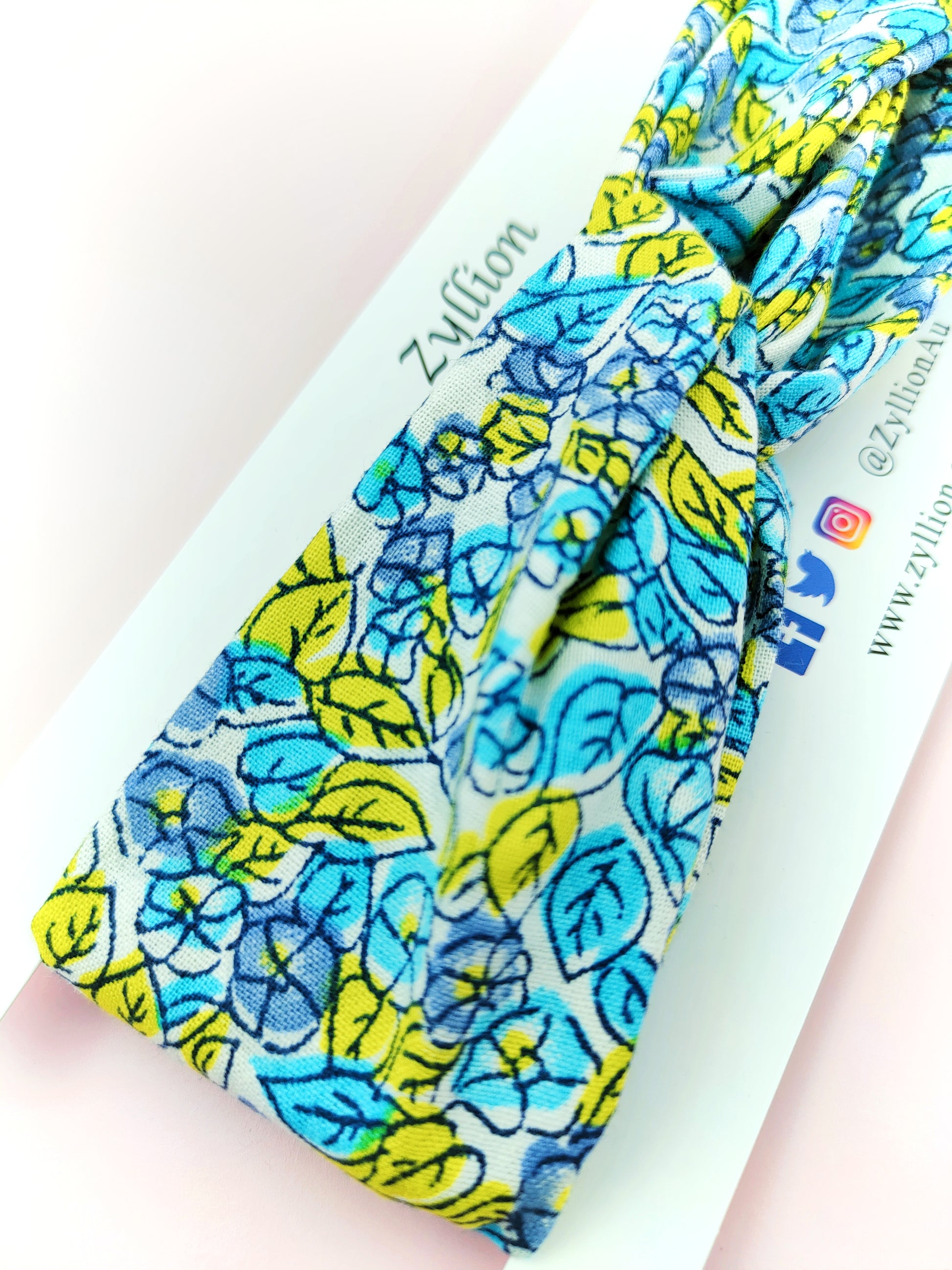 Morning Glory Blue Wired Headband